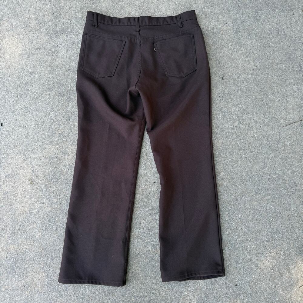 Men's Vintage 80's Levis Black Tab Brown Polyester Western Slacks Pants 36 x 30